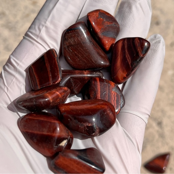 2 Ounces of Tumbled Red Tiger Eye Stones - Picture 9 of 12